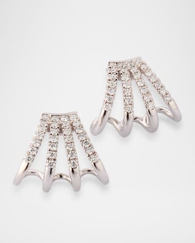 Lisa Nik Sparkle 18K White Gold Diamond Cuff Earrings