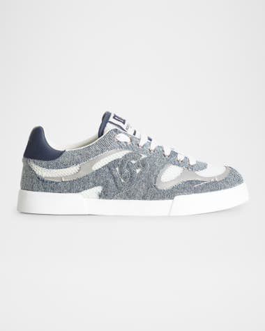 Dolce&Gabbana Men's Mesh and Leather Low-Top Sneakers
