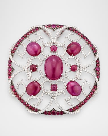 Piranesi 18K White Gold Ruby and Diamond Pendant