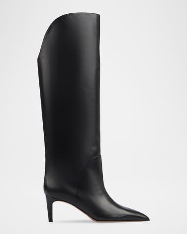 Paris Texas Gaia Leather Point-Toe Knee Boots