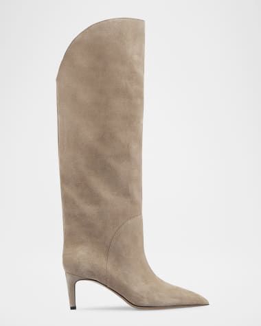 Paris Texas Gaia Suede Stiletto Knee Boots