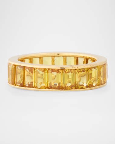 Piranesi 18K Yellow Gold Eternity Band with Yellow Sapphires, Size 7