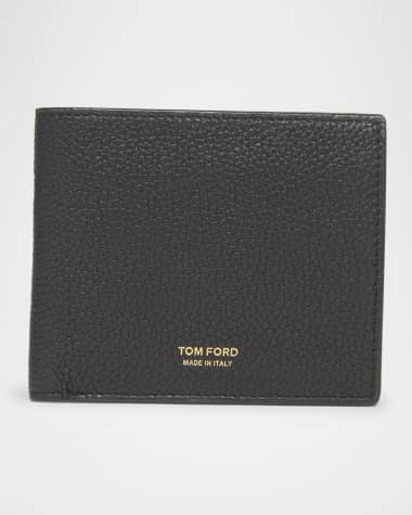 TOM FORD Men's T Line Grained Leather Bifold Wallet