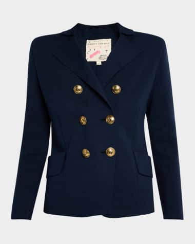 Maison Common Nautical Double-Breasted Merino Knit Jacket