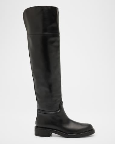 Stuart Weitzman Celia Leather Over-The-Knee Riding Boots
