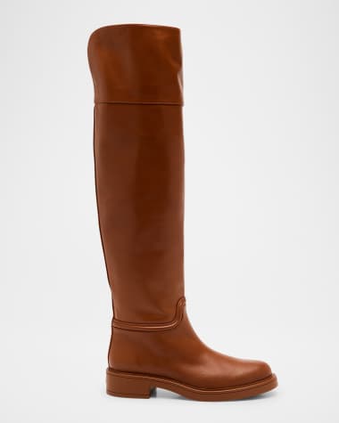 Stuart Weitzman Celia Leather Over-The-Knee Riding Boots