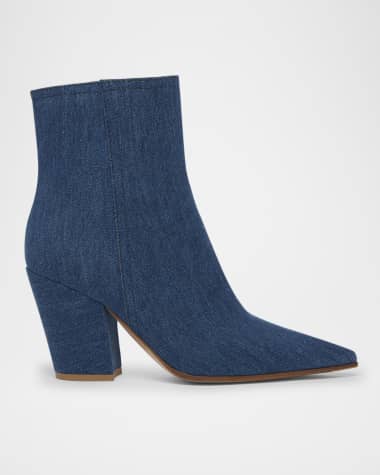 Gianvito Rossi Keinna Denim Zip Ankle Boots