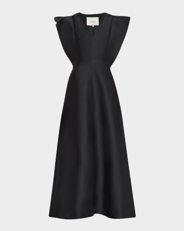 Dea Kudibal Electra Ruffle Cap-Sleeve Midi Dress