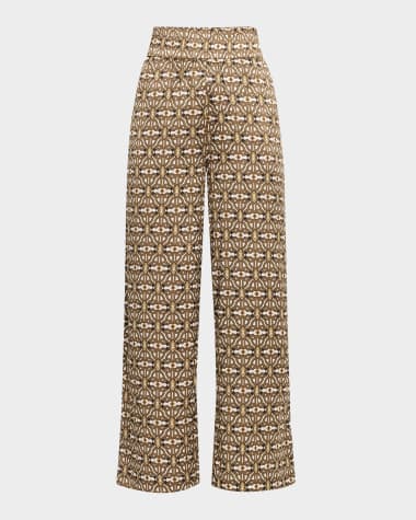Dea Kudibal Margodea Geo-Print High-Rise Straight-Leg Pants
