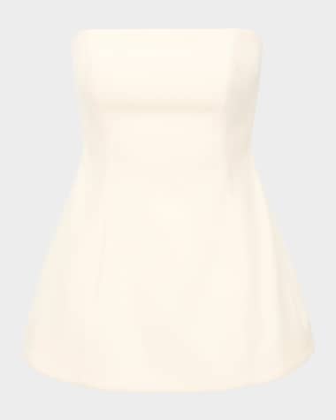 STAUD Silvia Strapless Peplum Top