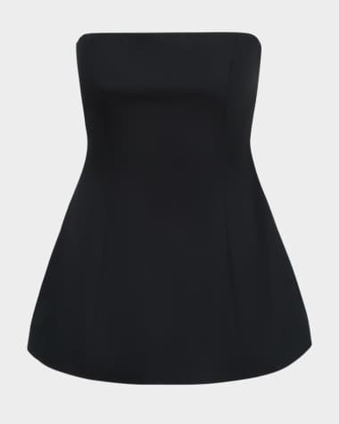 STAUD Silvia Strapless Peplum Top