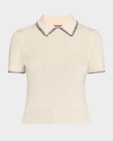 STAUD Windsor Wool-Blend Whipstitch Top