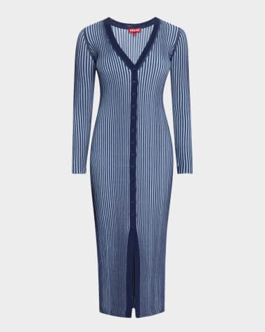 STAUD Shoko Ribbed Sweater Dress