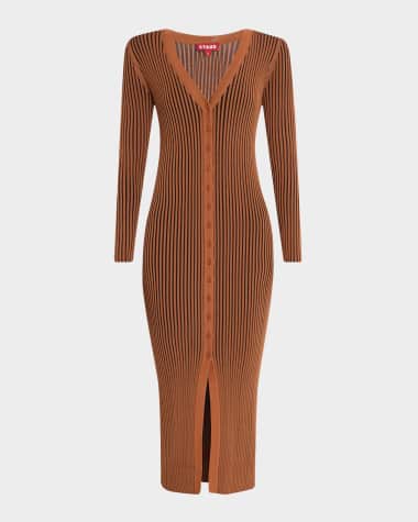 STAUD Shoko Ribbed Sweater Dress