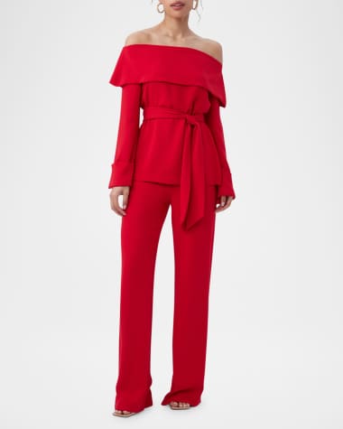 Trina Turk Tavia High-Rise Wide-Leg Pants