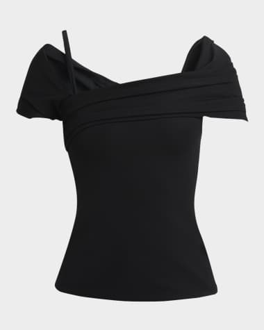 Versace Off-the-Shoulder Stretch Blouse