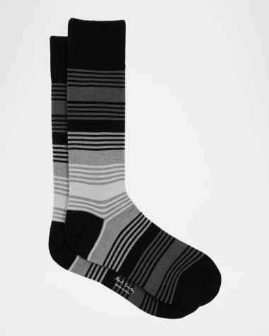 Paul Smith Men's Isodore Cotton Stretch Stripe Crew Socks