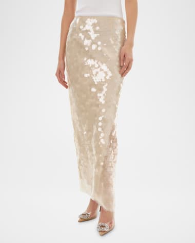 LaMarque Clara Sequined Straight Midi Skirt