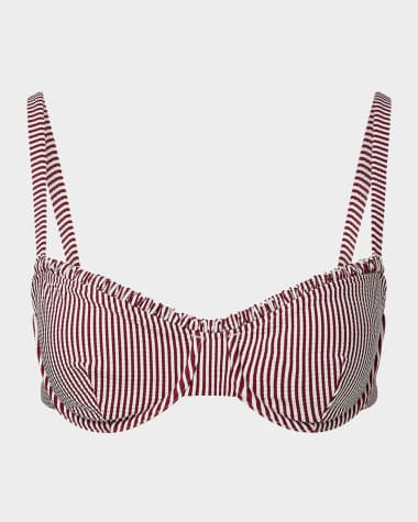 Onia Seersucker Stripe Marilyn Bikini Top