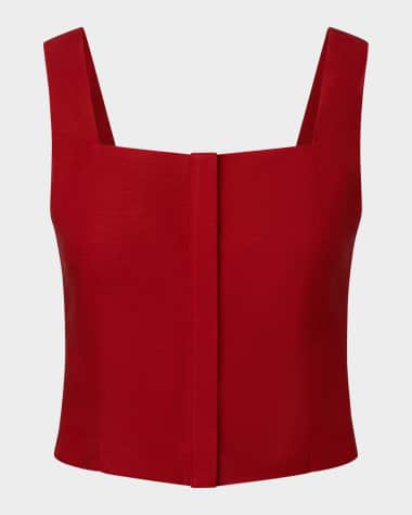 Onia Air Linen Square-Neck Top