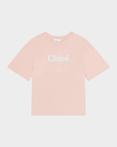 Chloe Girl's Embroidered Logo-Print T-Shirt, Size 4-5