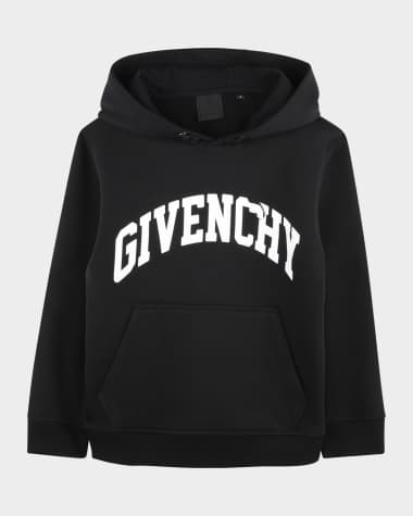 Givenchy Kid's Logo-Print Fleece Hoodie, Size 4-5