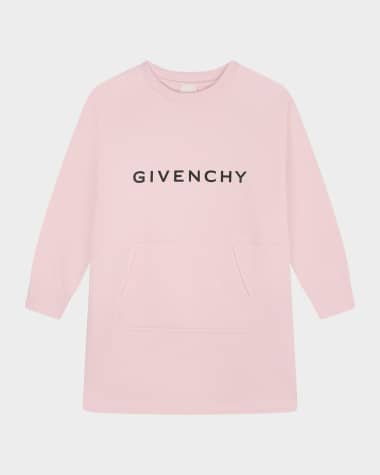 Givenchy Girl's Logo-Print Fleece Hoodie Dress, Size 4-5