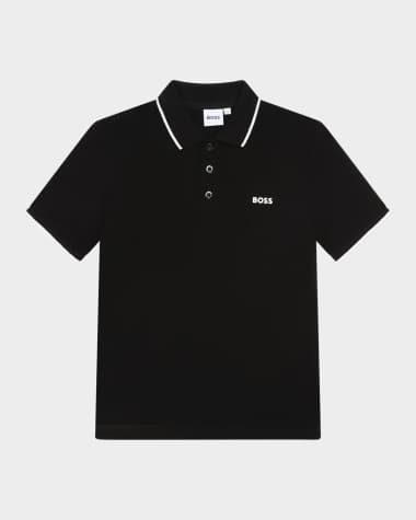 BOSS Boy's Logo-Print Polo Shirt, Size 8-16