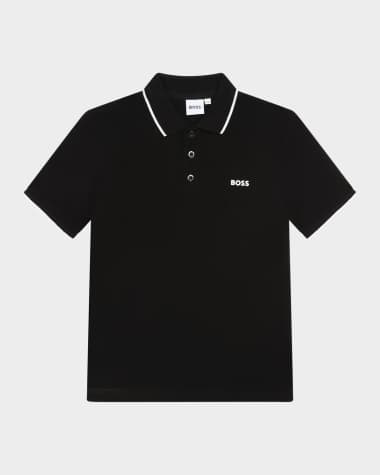BOSS Boy's Logo-Print Polo Shirt, Size 4-5