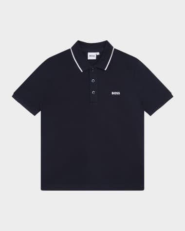 BOSS Boy's Logo-Print Polo Shirt, Size 4-5
