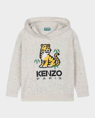 Kenzo Kid's Logo Embroidered Hooded Sweatshirt, Size 2-5