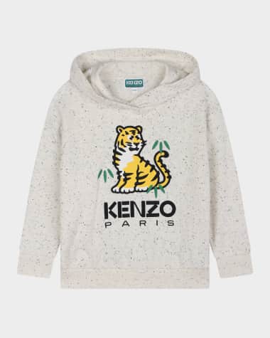 Kenzo Kid's Logo Embroidered Hooded Sweatshirt, Size 6
