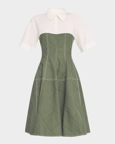 LOVEBIRDS Osaka Striped A-Line Shirtdress