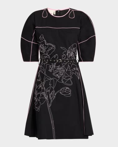 LOVEBIRDS Sahara Cutout Floral-Embroidered Dress