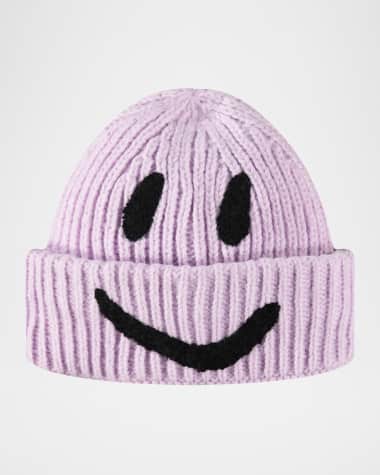 Molo Girl's Kim Ribbed Smiley Face Beanie