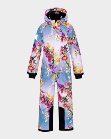 Molo Girl's Hux Floral-Print Snowsuit, Size 5-7