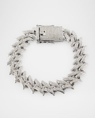 Kenneth Jay Lane Crystal Herringbone Link Chain Bracelet