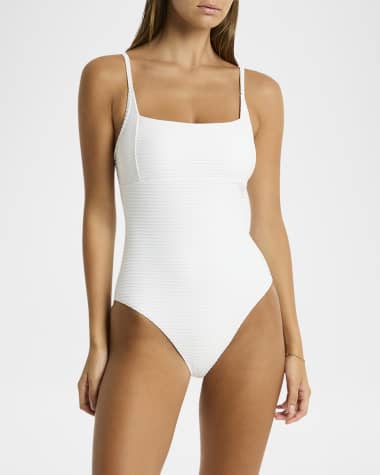 Sea Level Swim Square-Neck One-Piece Swimsuit