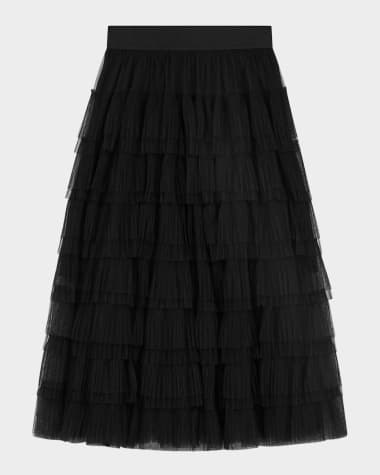 Maje Josepha Layered Tulle Midi Skirt