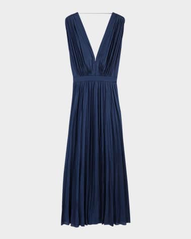 Maje Revillou Satin Maxi Dress