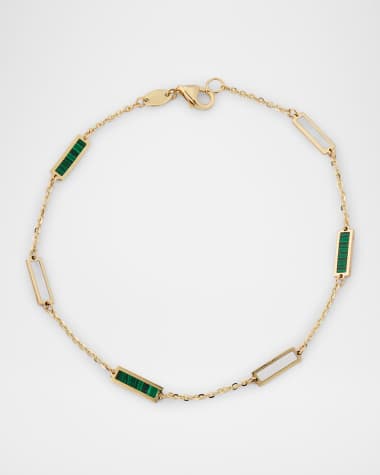 Frederic Sage 14K Yellow Gold Inlay Station Bracelet