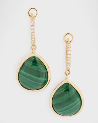 Frederic Sage 14K Yellow Gold Small Luna Drop Earrings with Diamonds