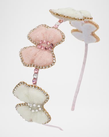 Bari Lynn Girl's Rhinestone & Glitter Bow Headband