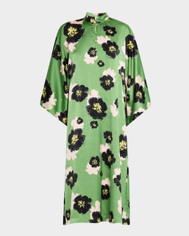 La Vie Style House Floral-Print Midi Caftan