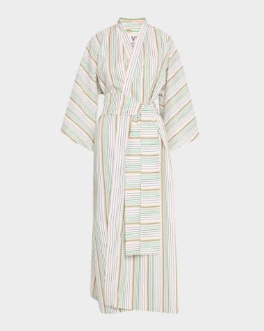 La Vie Style House Striped Maxi Wrap Dress