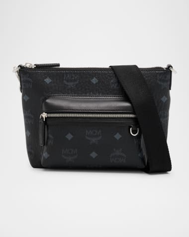 MCM Men's Aren Small Visetos Leather Crossbody Bag