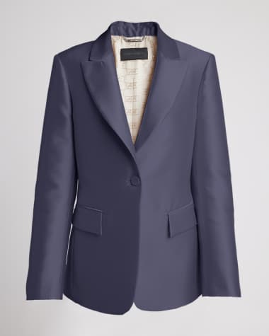 Alberta Ferretti Single-Breasted Silk Jacket