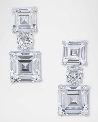 Golconda by Kenneth Jay Lane Princess Round Cubic Zirconia Delicate Drop Earrings