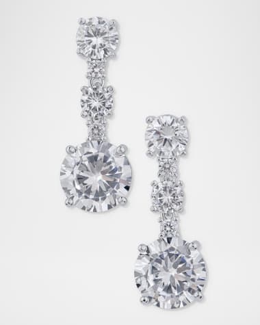 Golconda by Kenneth Jay Lane Round Cubic Zirconia Drop Post Earrings