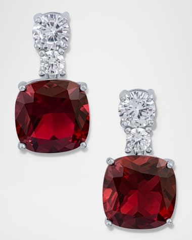 Golconda by Kenneth Jay Lane Cushion and Round Cubic Zirconia Beautiful Drop Post Earrings